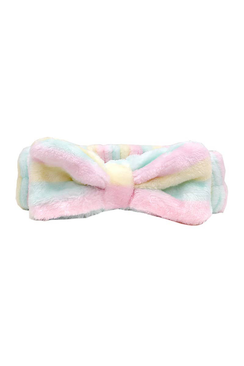 Bandeau à rayures colorées avec nœud