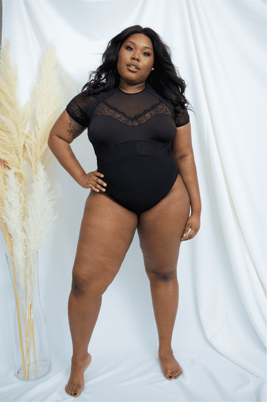 Maillot de corps en dentelle Teyana taille plus | Millie Cosmétiques
