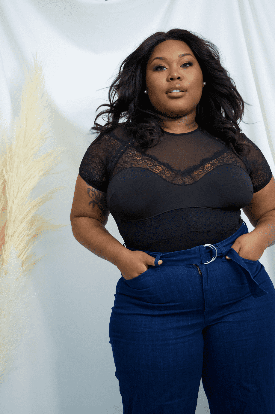 Maillot de corps en dentelle Teyana taille plus | Millie Cosmétiques