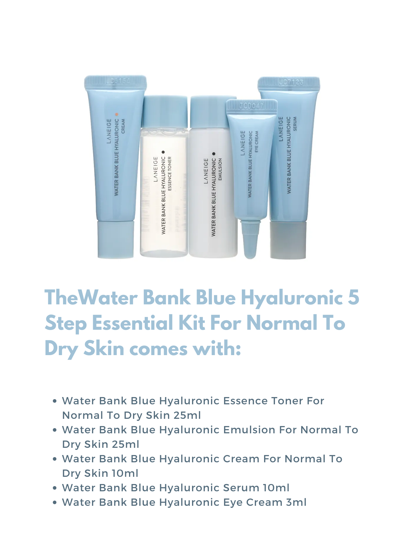 Mini Kit essentiel en 5 étapes Water Bank Blue Hyaluronic