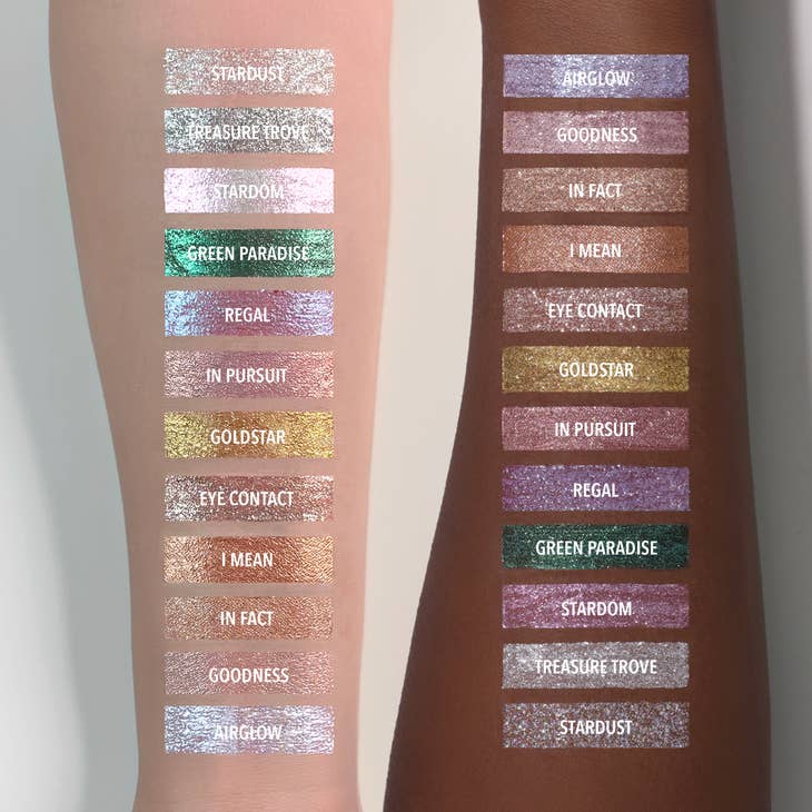 Échantillon de couleur d'Ombre à paupières liquide diamanté de Millie Cosmétiques