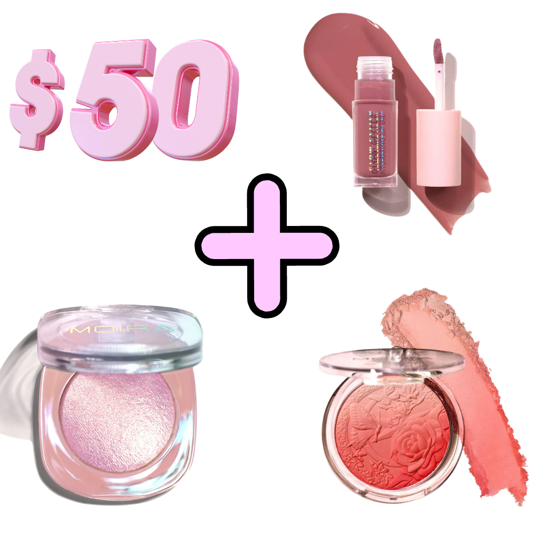 Coffret 50$ - Blush + Highlight + Huile à lèvre