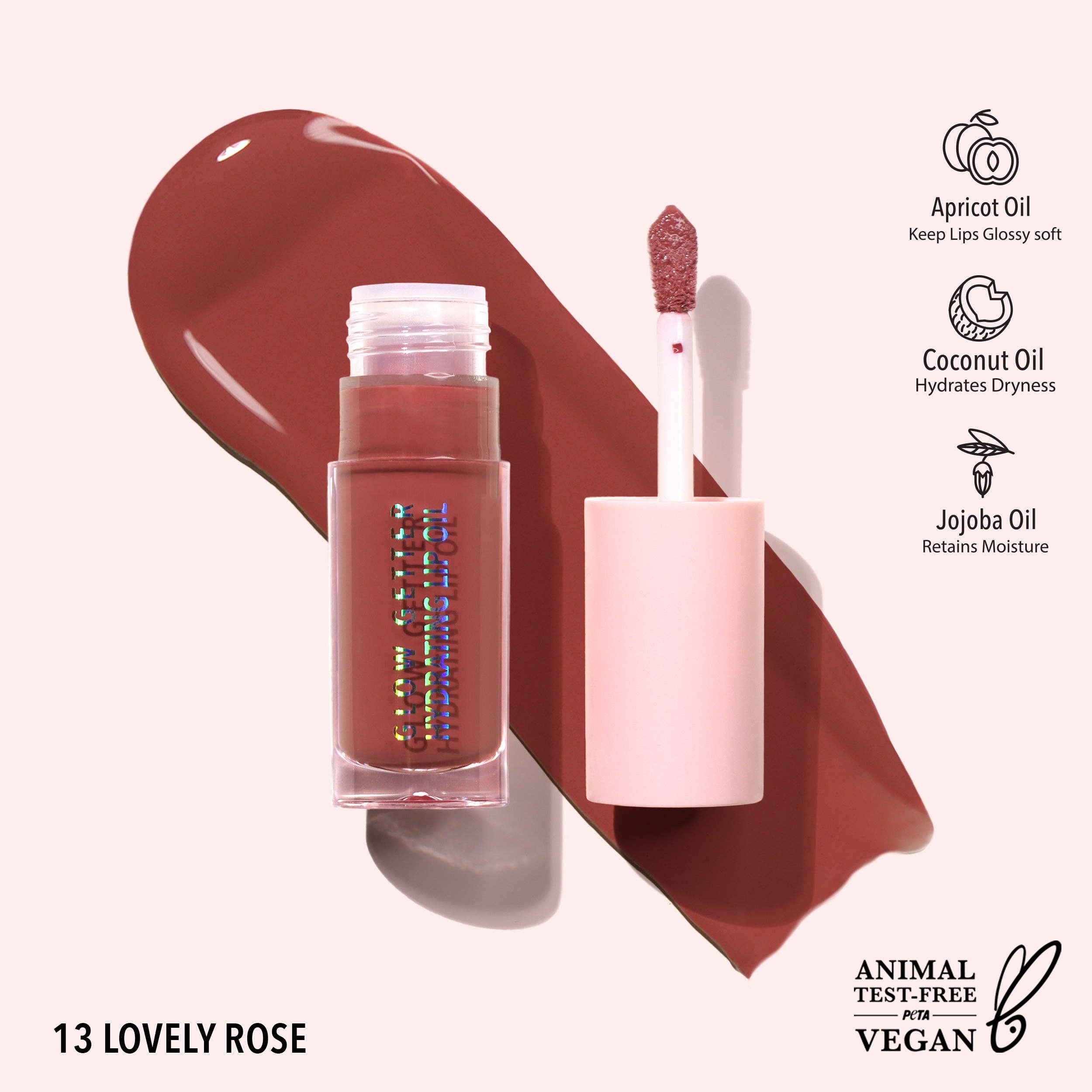 Huile à lèvre Glow Getter | Millie Cosmétiques Lovely rose