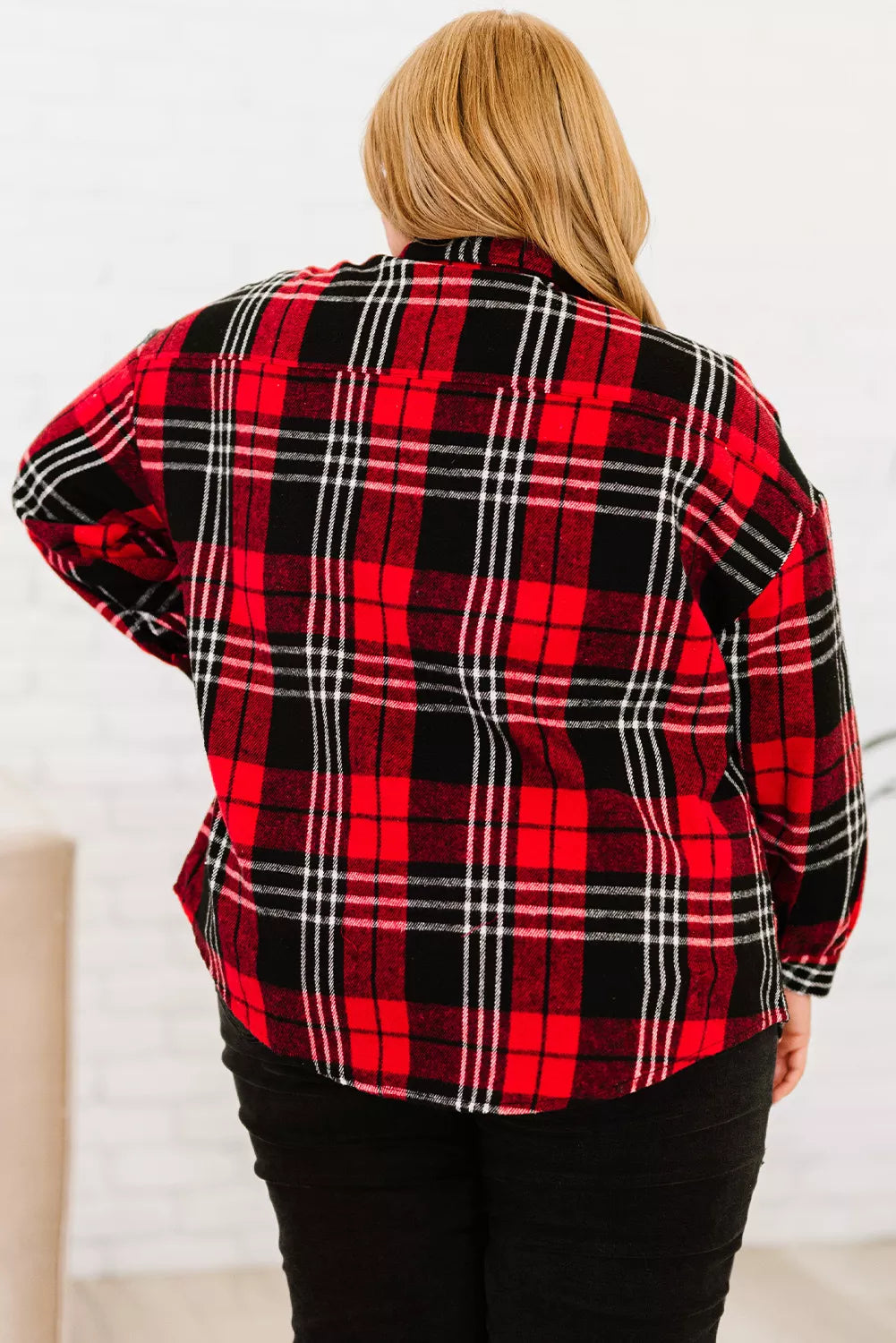 Chemise à carreaux rouge Taille plus | Millie Cosmétiques